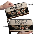 Personalized Boricua Leather Clutch Wallet