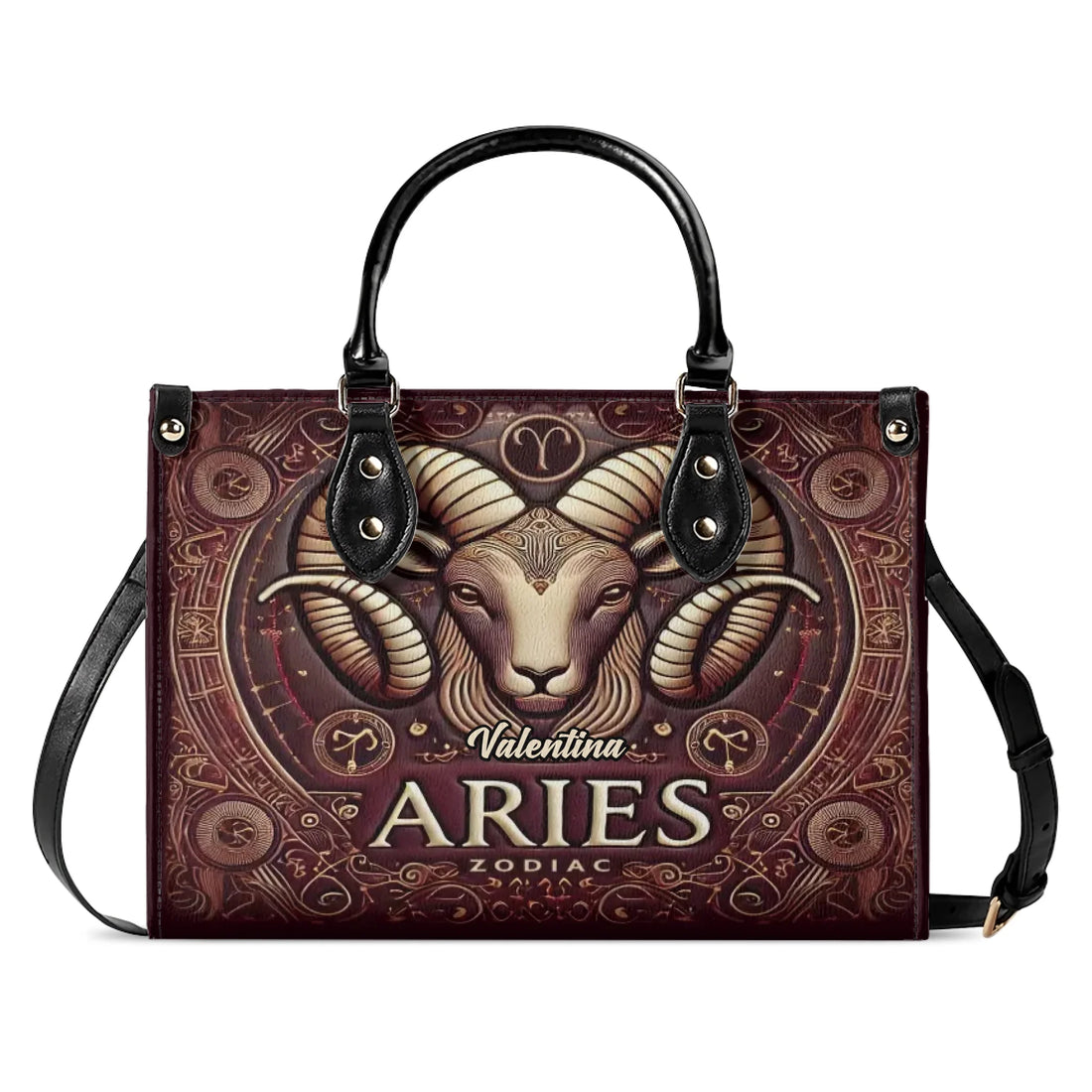 Aries Zodiac - Personalized Leather Handbag ZOD02