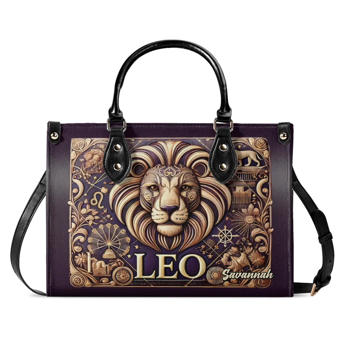 Leo Zodiac - Personalized Leather Handbag ZOD06