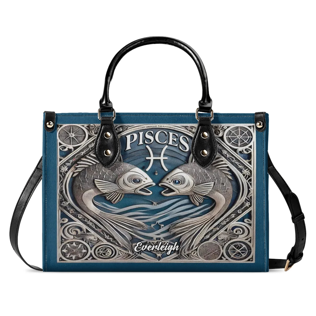Pisces Zodiac - Personalized Leather Handbag ZOD08