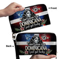 I Didnt Choose To Be Dominicana Personalized Leather Clutch Purse