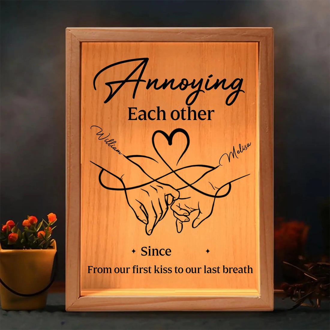 Together Forever From Our First Kiss Till Our Last Breath - Custom Frame Light Box LB01