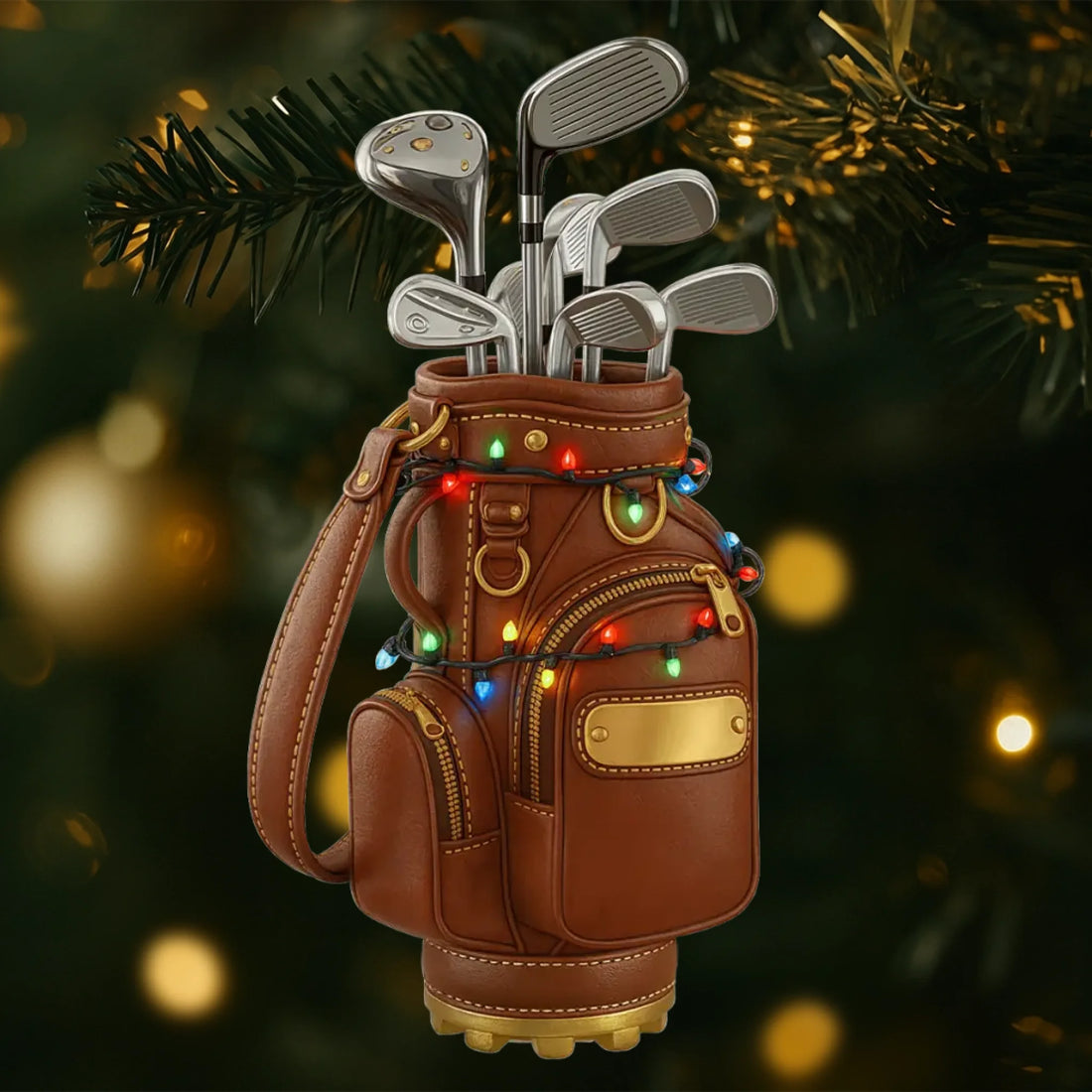 Merry Christmas Golf Ornament - Personalized Custom Shaped Acrylic Ornament AO24
