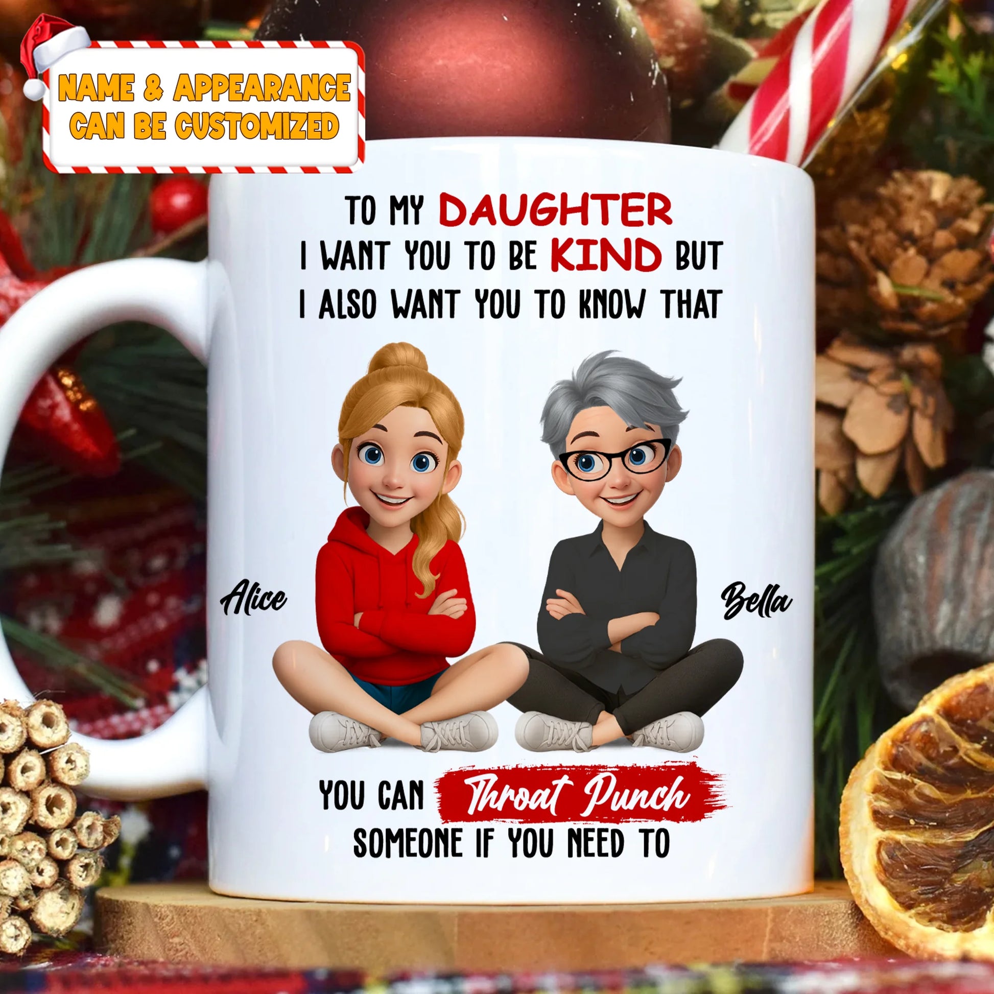 Personalized Daughter Coffee Mug From Mom With Custom Names
