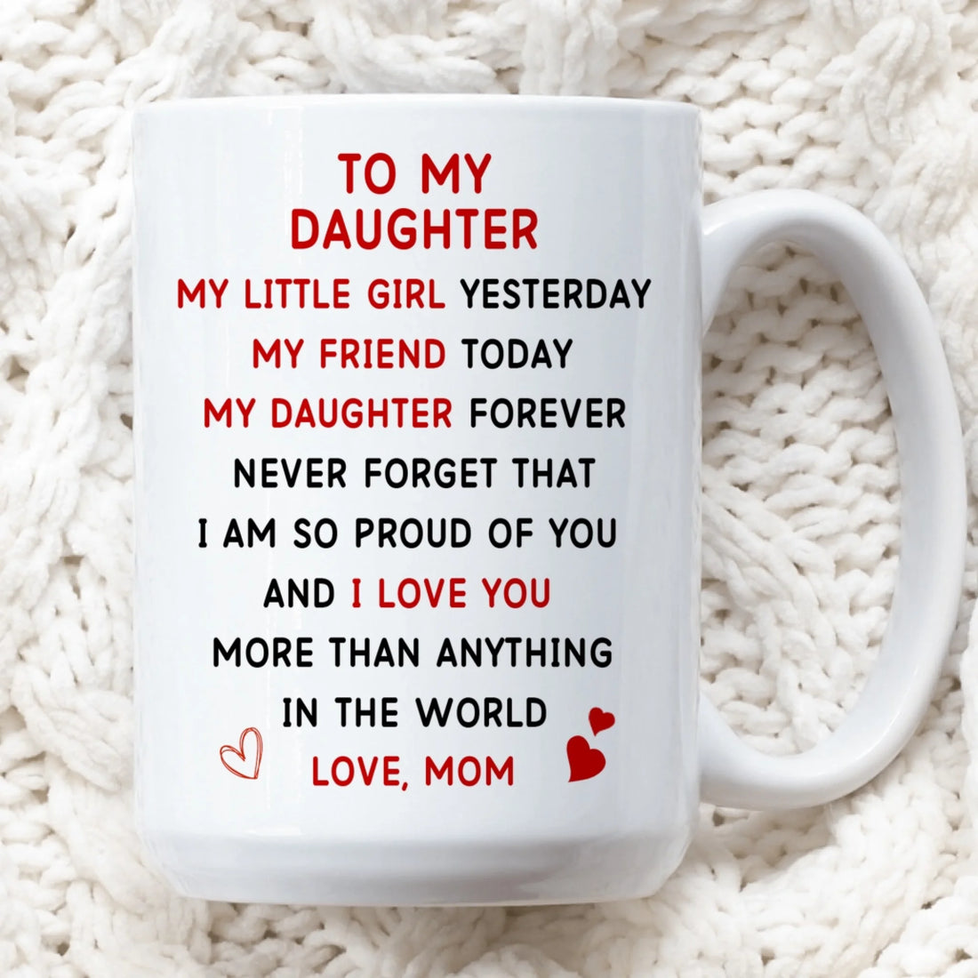 Personalized Daughter Coffee Mug From Mom With Custom Names