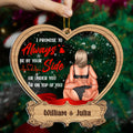 Always by your side personalized acrylic wood ornament for couples