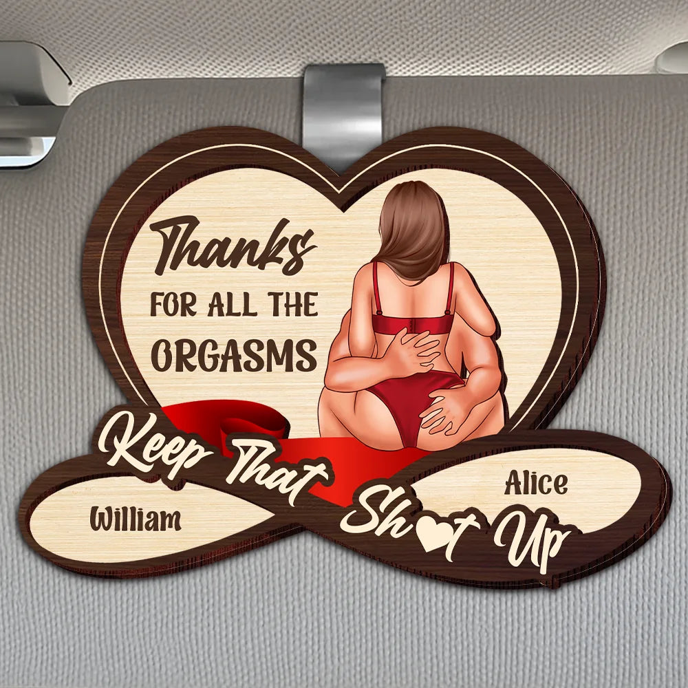 Personalized Funny Husband Car Visor Clip With Custom Names