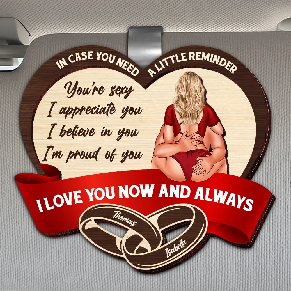I Love You Personalized Romantic Car Visor Clip With Custom Names