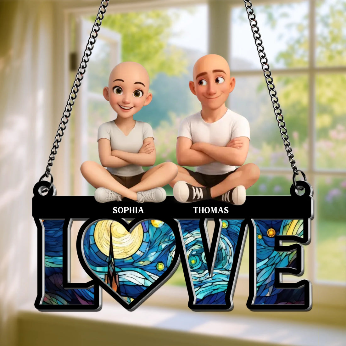 LOVE - Personalized Window Hanging Suncatcher Ornament SUN14
