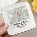 Personalized Engagement Ring Dish With Custom Map Location