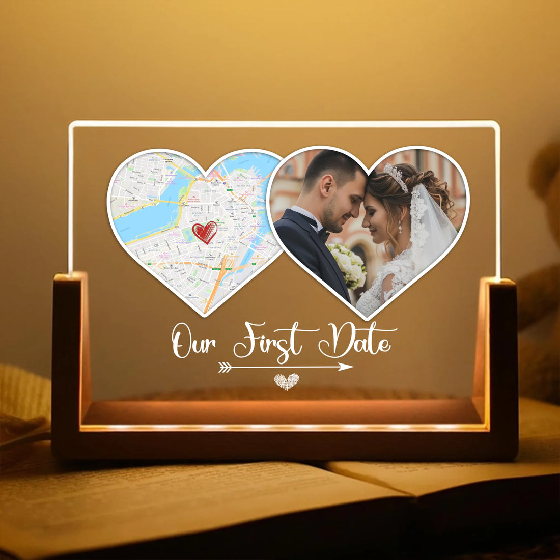 Our First Date - Personalized Custom Acrylic Night Light NL02