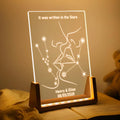 Custom zodiac couple acrylic night light gift