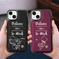 Personalized Long Distance Relationship Leather Wallet Phone Case