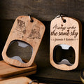 The Same Sky Personalized Wooden Bottle Opener Keychain For Long Distance Couples