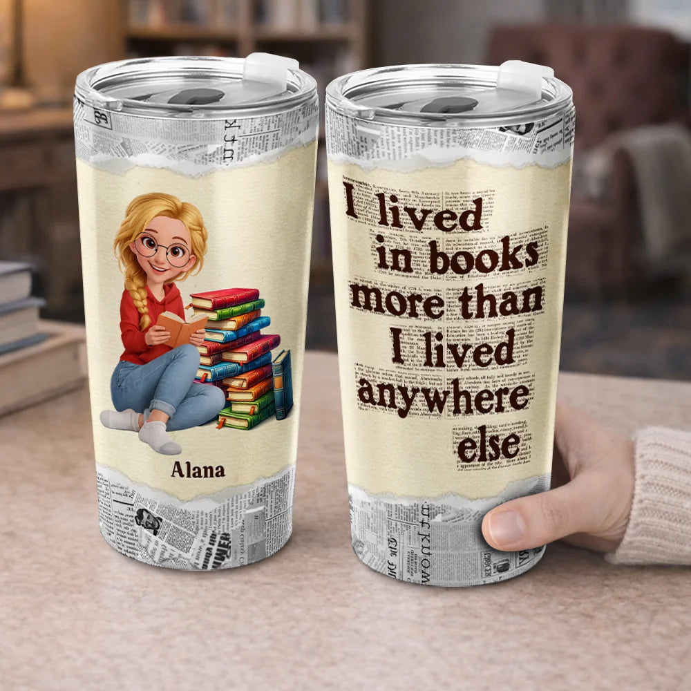Personalized Bookworm Stainless Steel Tumbler For Women Readers