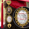 Walking Beside You personalized memorial graduation tassel photo charm with custom picture