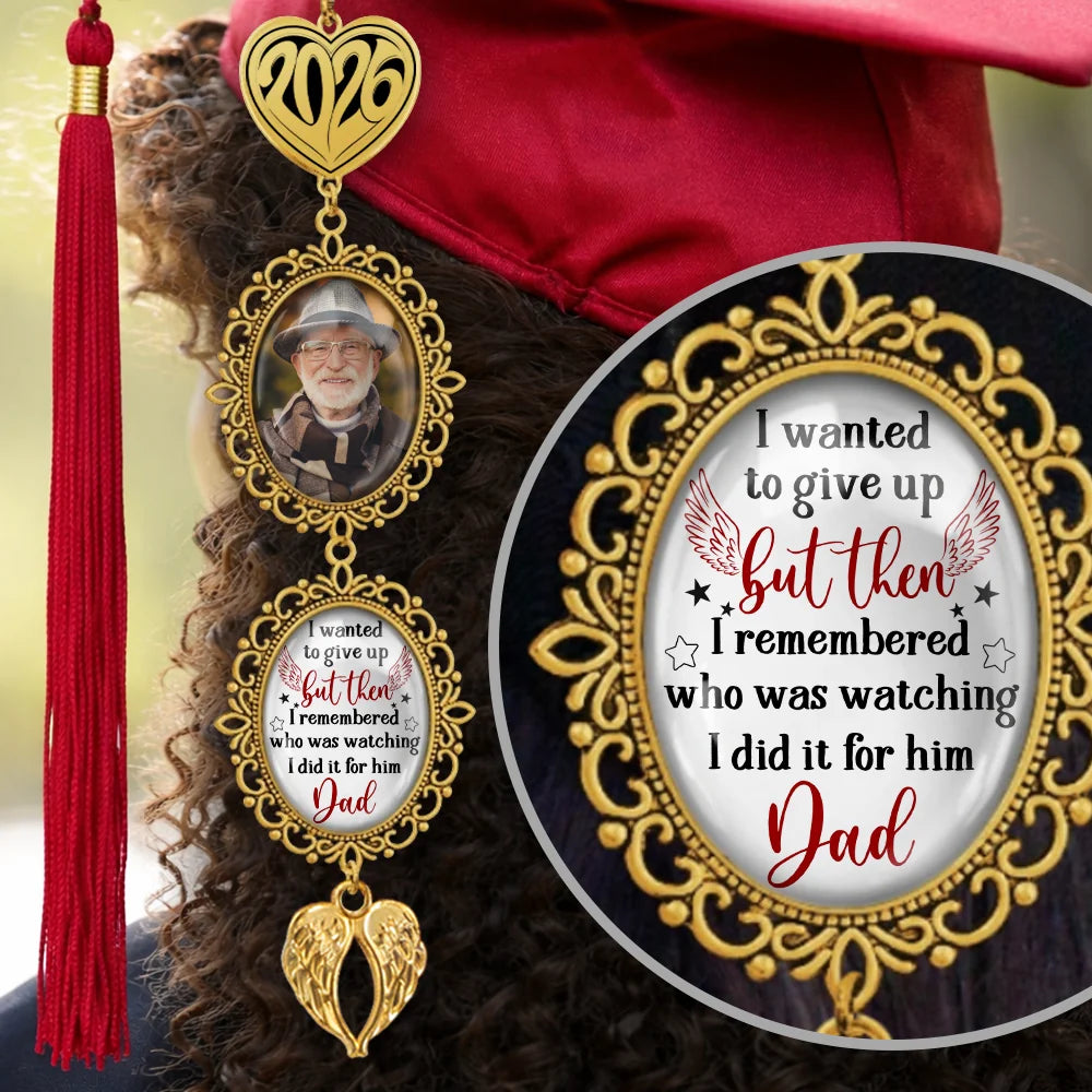 I Did It For Them personalized memorial graduation tassel photo charm with custom picture