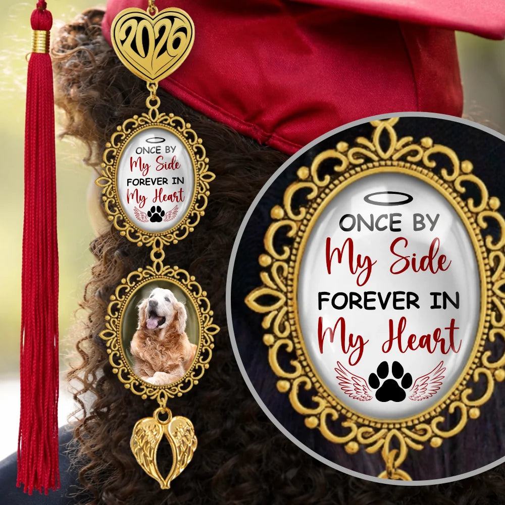 Forever In My Heart personalized memorial graduation tassel photo charm with custom picture