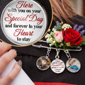 Your Special Day personalized graduation memorial lapel pin with custom photo charms