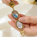 Custom graduation memorial charm with photo frame and angel wing keepsake
