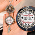 Personalized memorial photo car charm with wing pendant