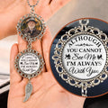 Always With You personalized memorial photo car ornament with angel wing charm