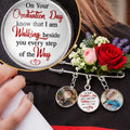I'm Beside You personalized graduation memorial lapel pin with custom photo charms