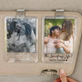Custom anniversary car visor clip gift for husband and wife