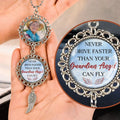 Never Drive Faster Than Your Guardian Angel Can Fly personalized memorial photo charm car ornament