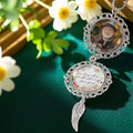 Custom memorial photo ornament displayed in floral memorial setting