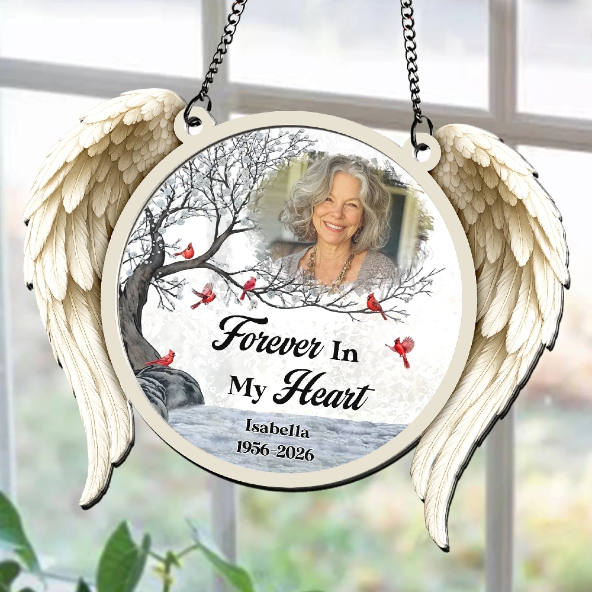 Custom photo memorial window hanging suncatcher gift