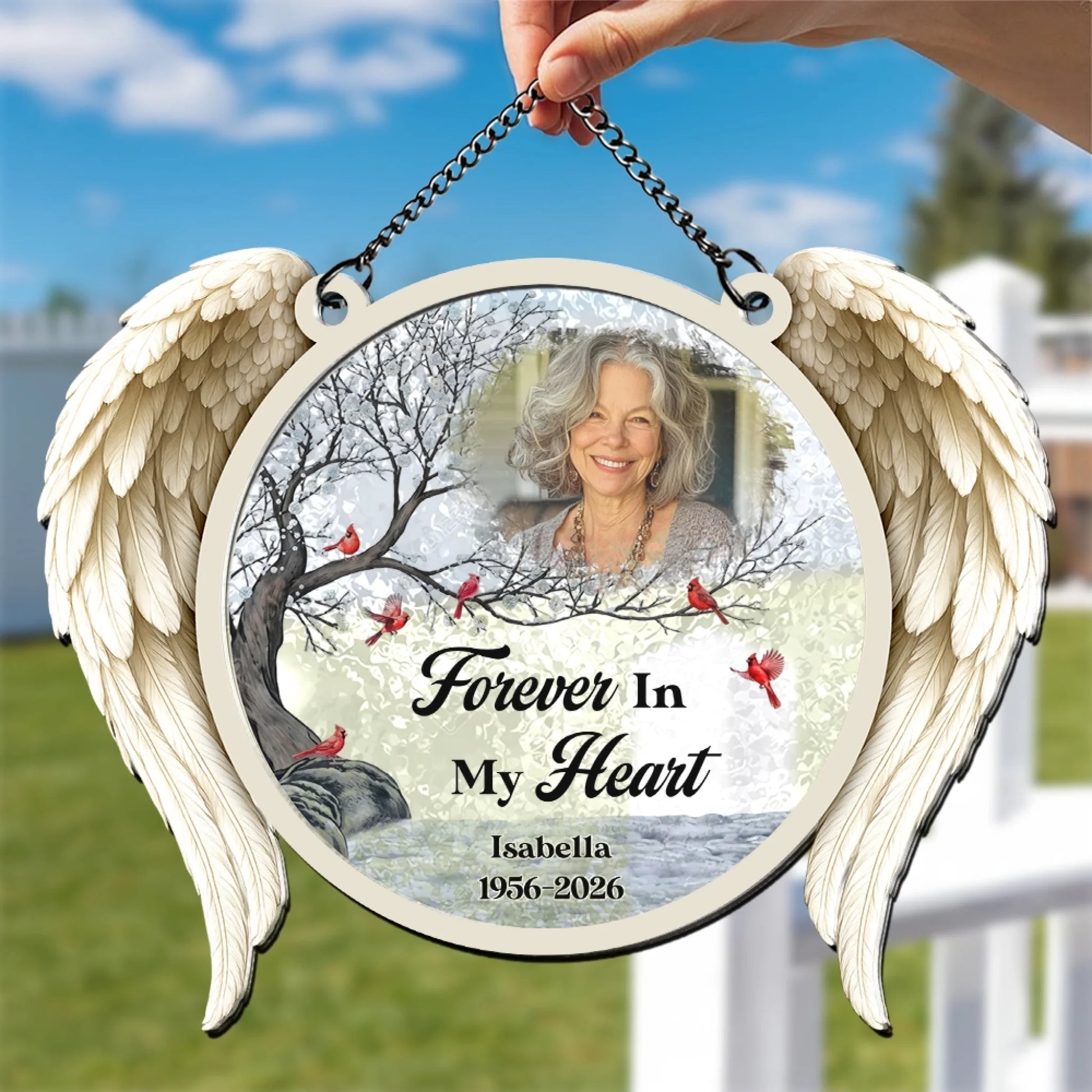 Personalized remembrance gift suncatcher for loss of loved one