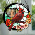 I'm By Your Side personalized cardinal memorial suncatcher with custom photo