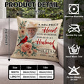 Memorial throw pillow size chart and product details