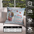 Memorial throw pillow size chart and product specifications