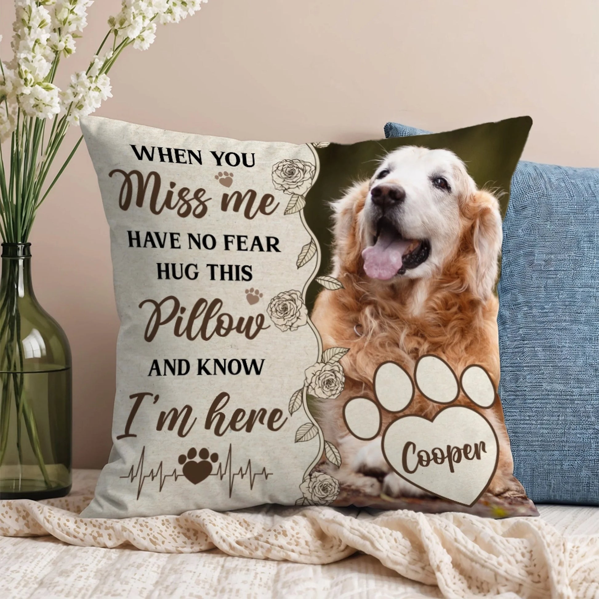 Custom photo remembrance pillow sympathy gift for family