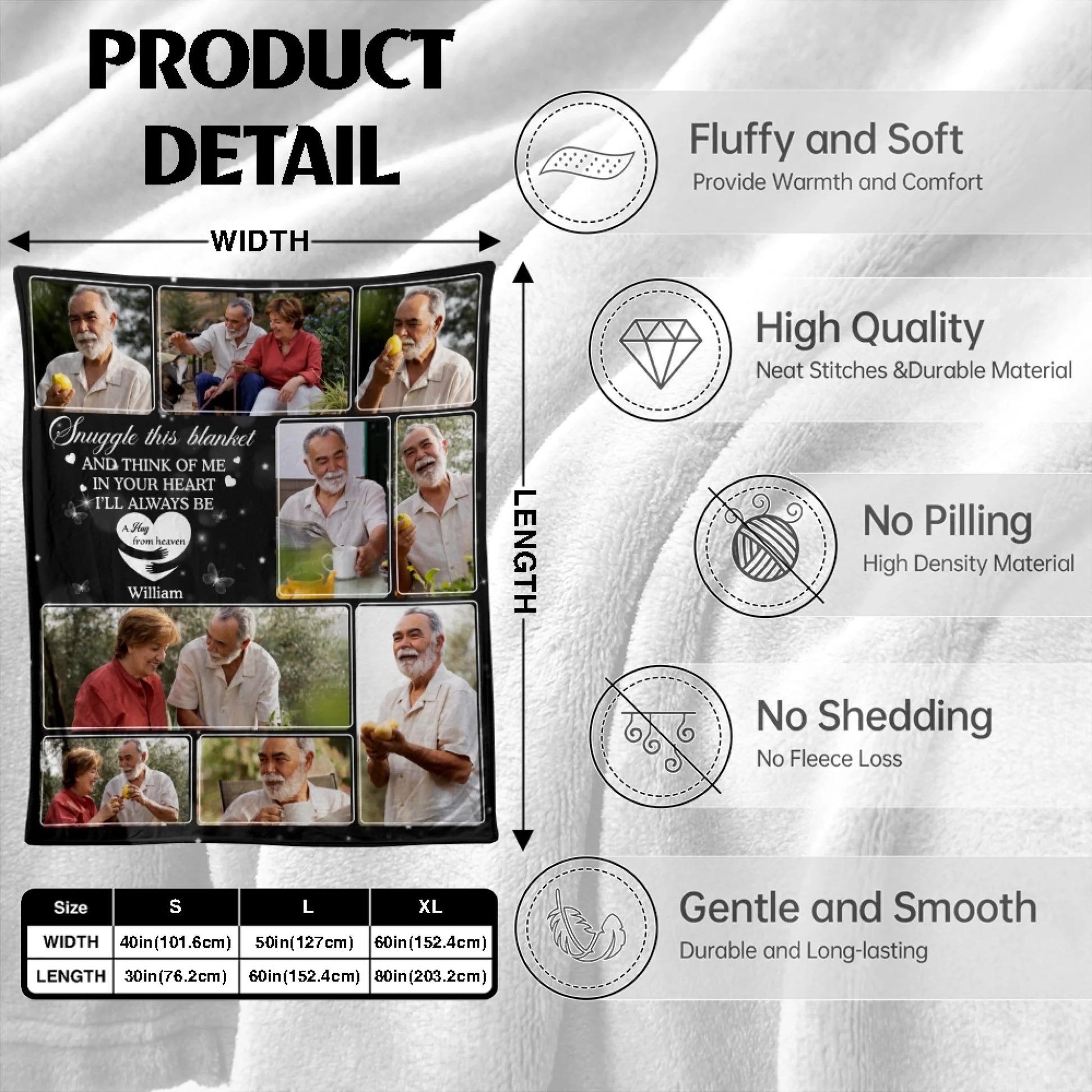 Memorial sherpa blanket sizes and product details