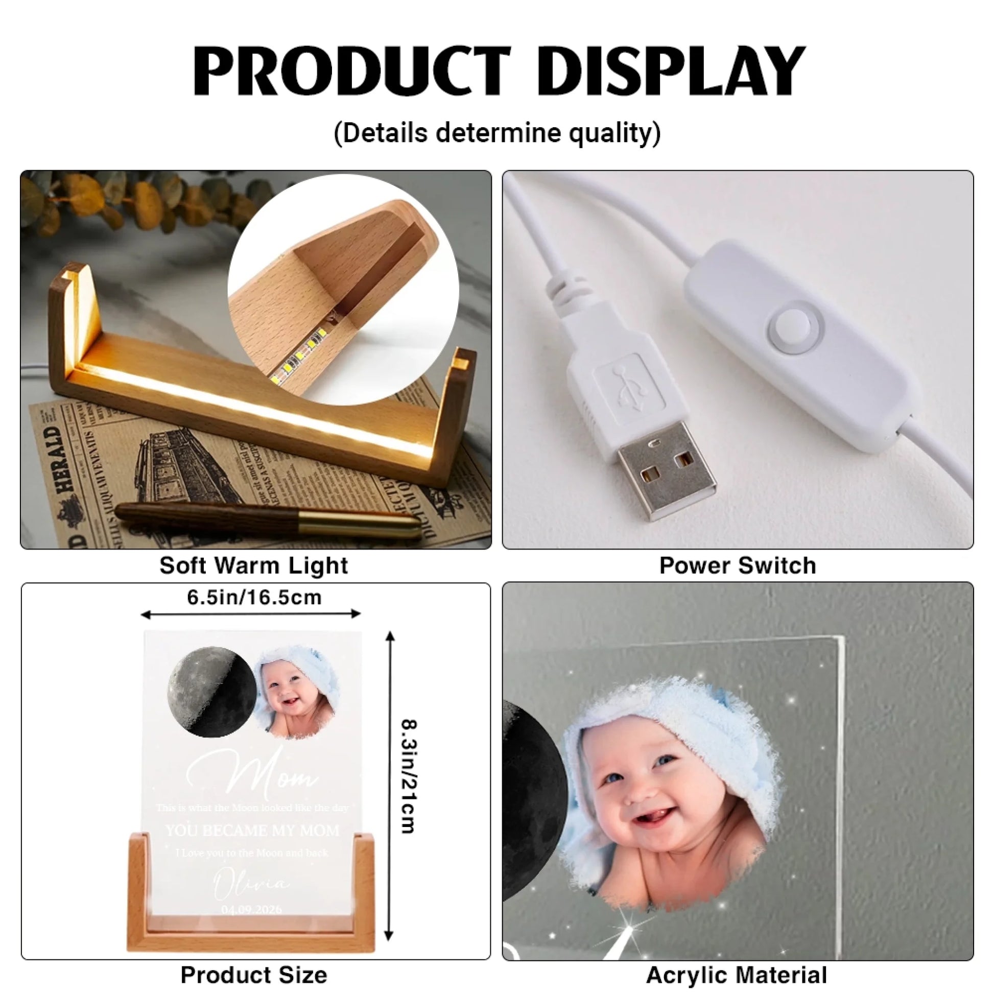 Personalized Acrylic Night Light Product Details