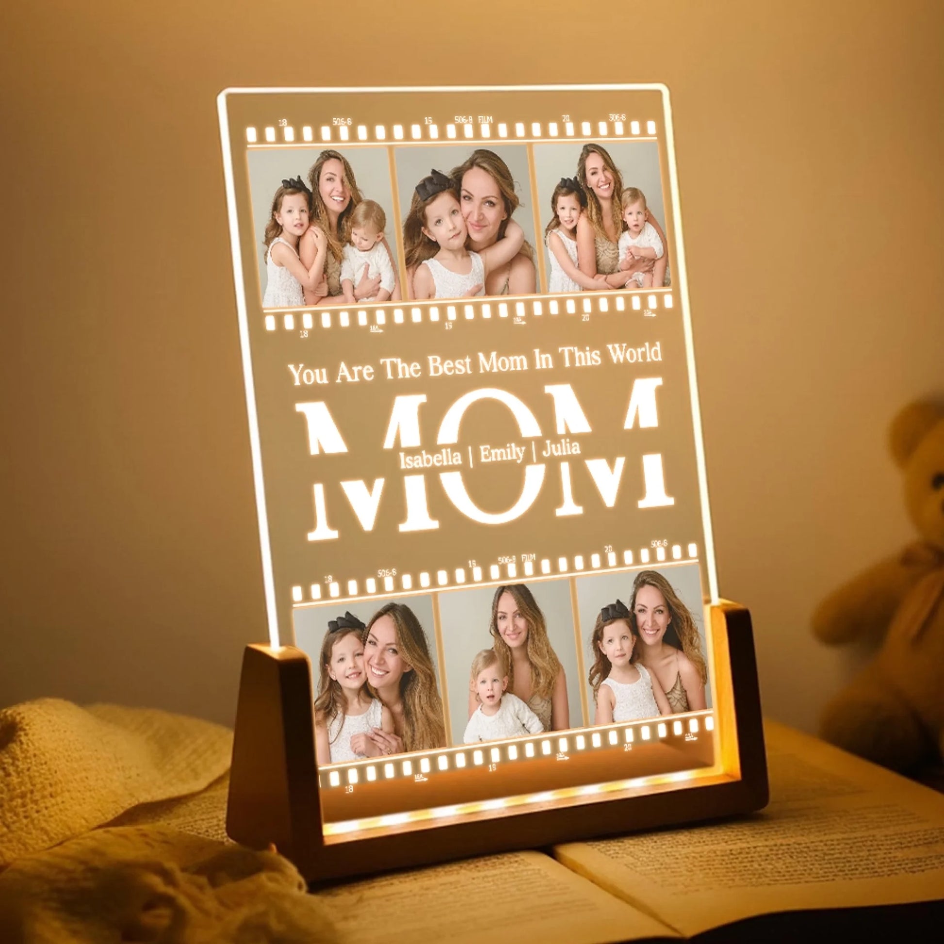 Custom Photo Acrylic Night Light For Mother