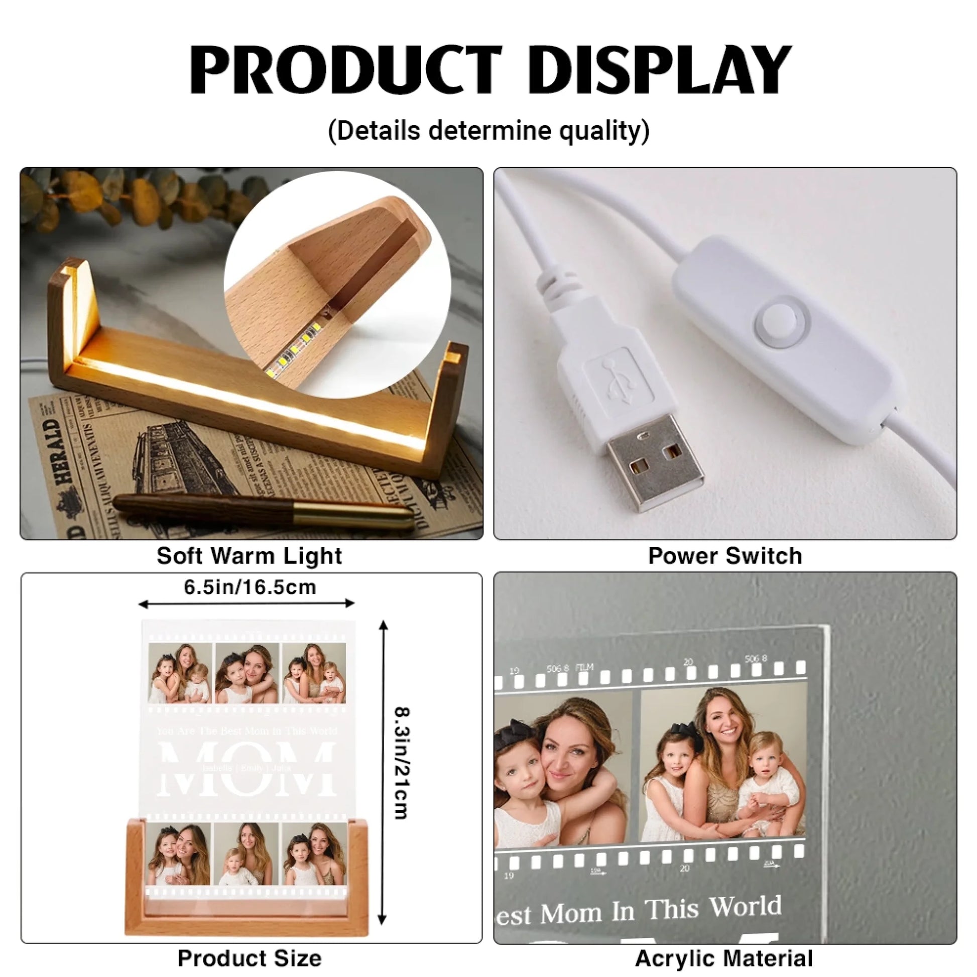 Personalized Acrylic Night Light Product Details