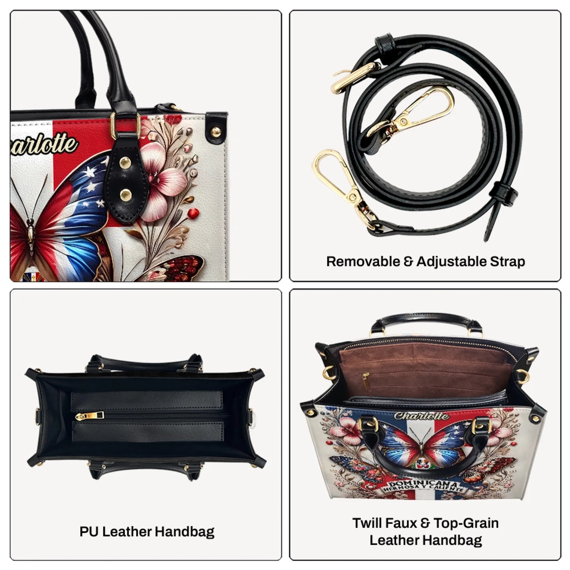 Personalized Abuela Leather Handbag