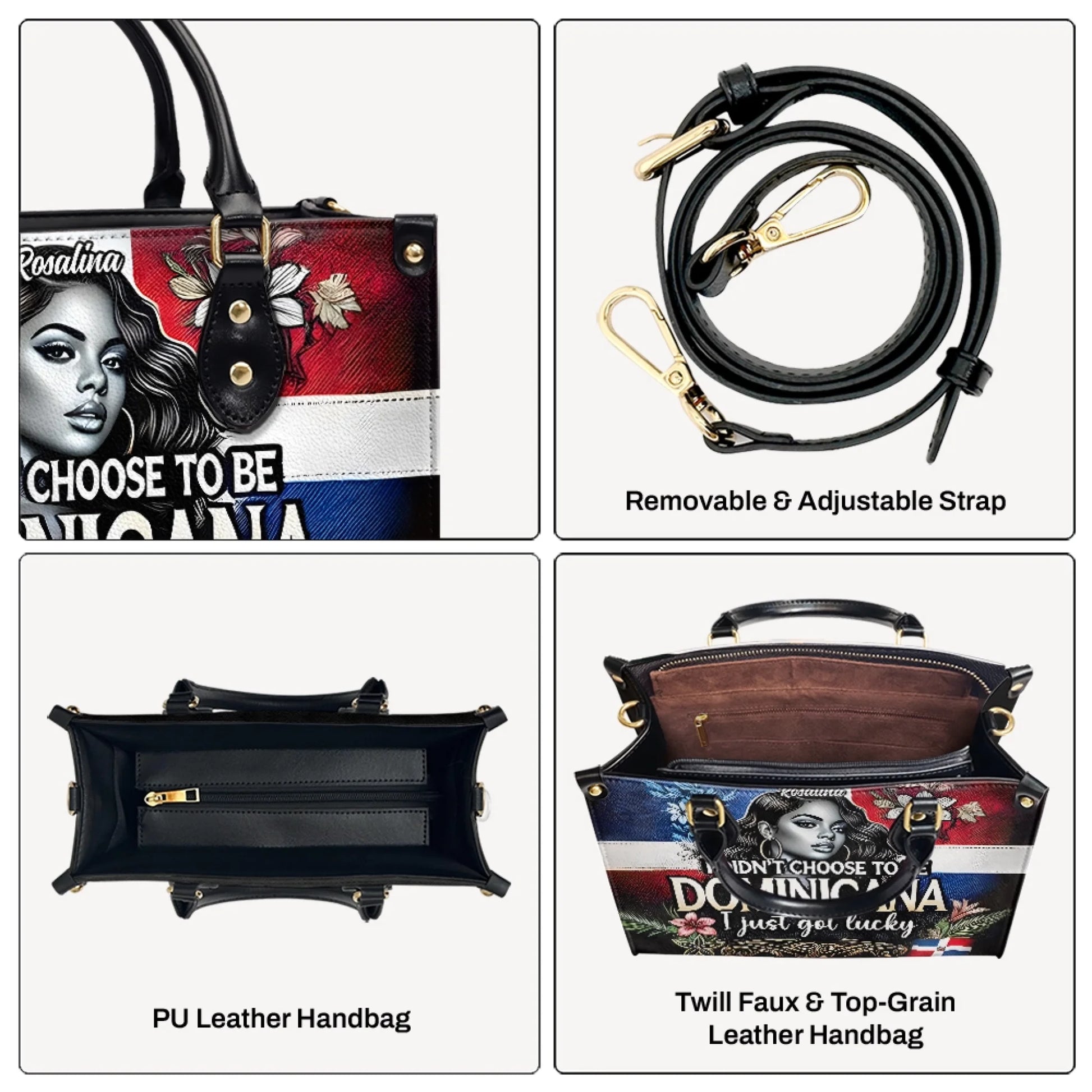 Personalized Abuela Leather Handbag