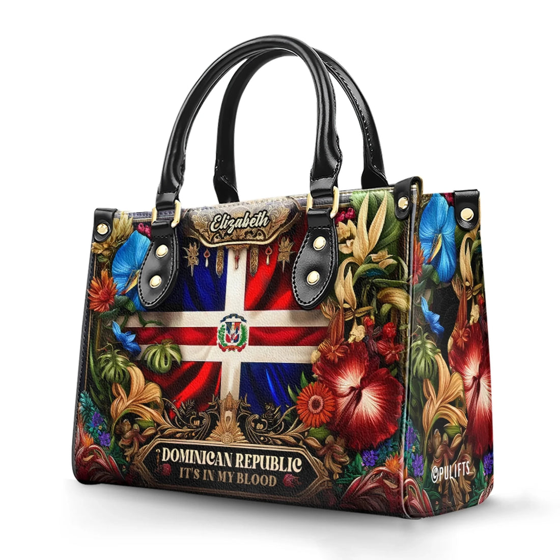Dominican In My Blood Personalized Leather Handbag