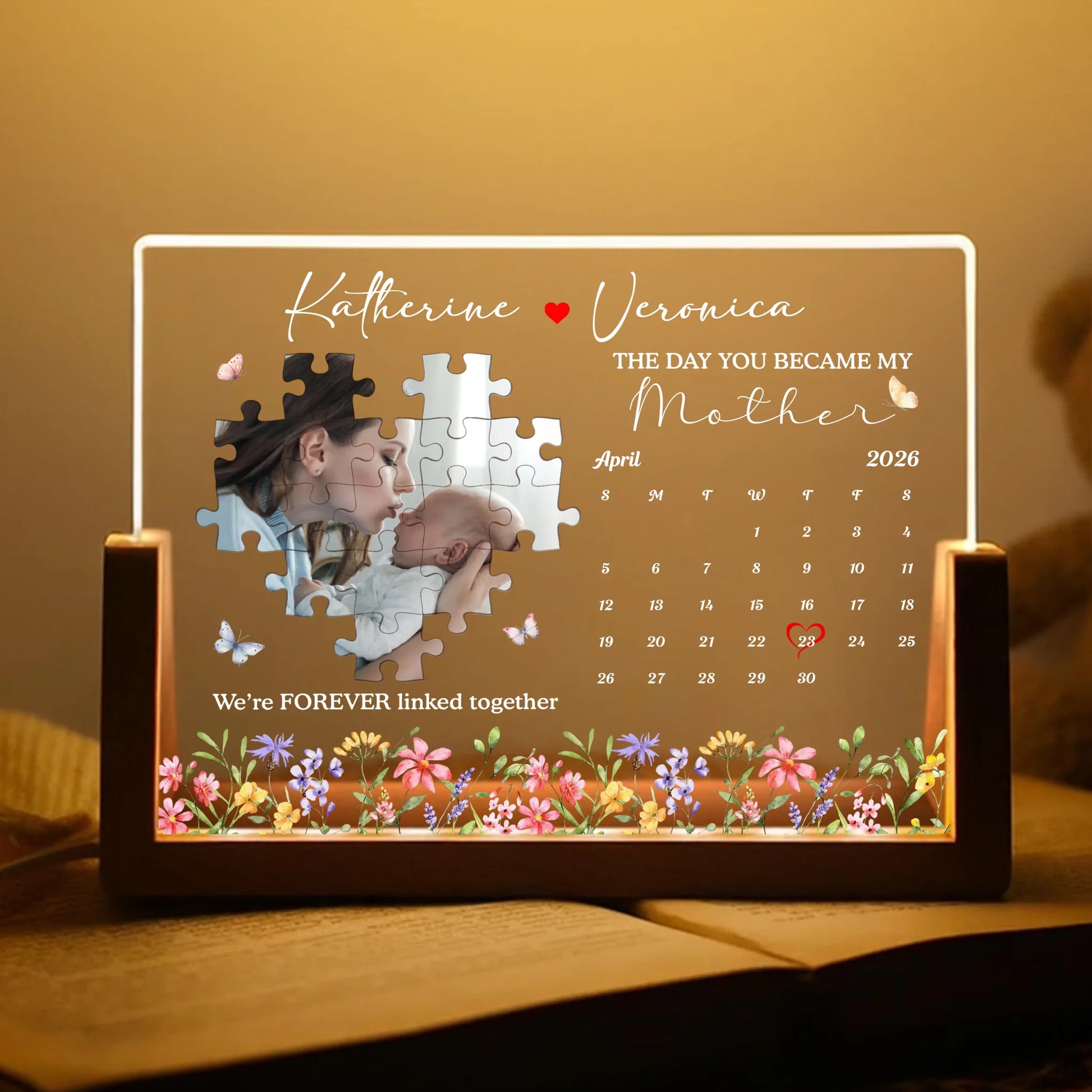 Mother's Day Personalized Acrylic Night Light Gift For Mom