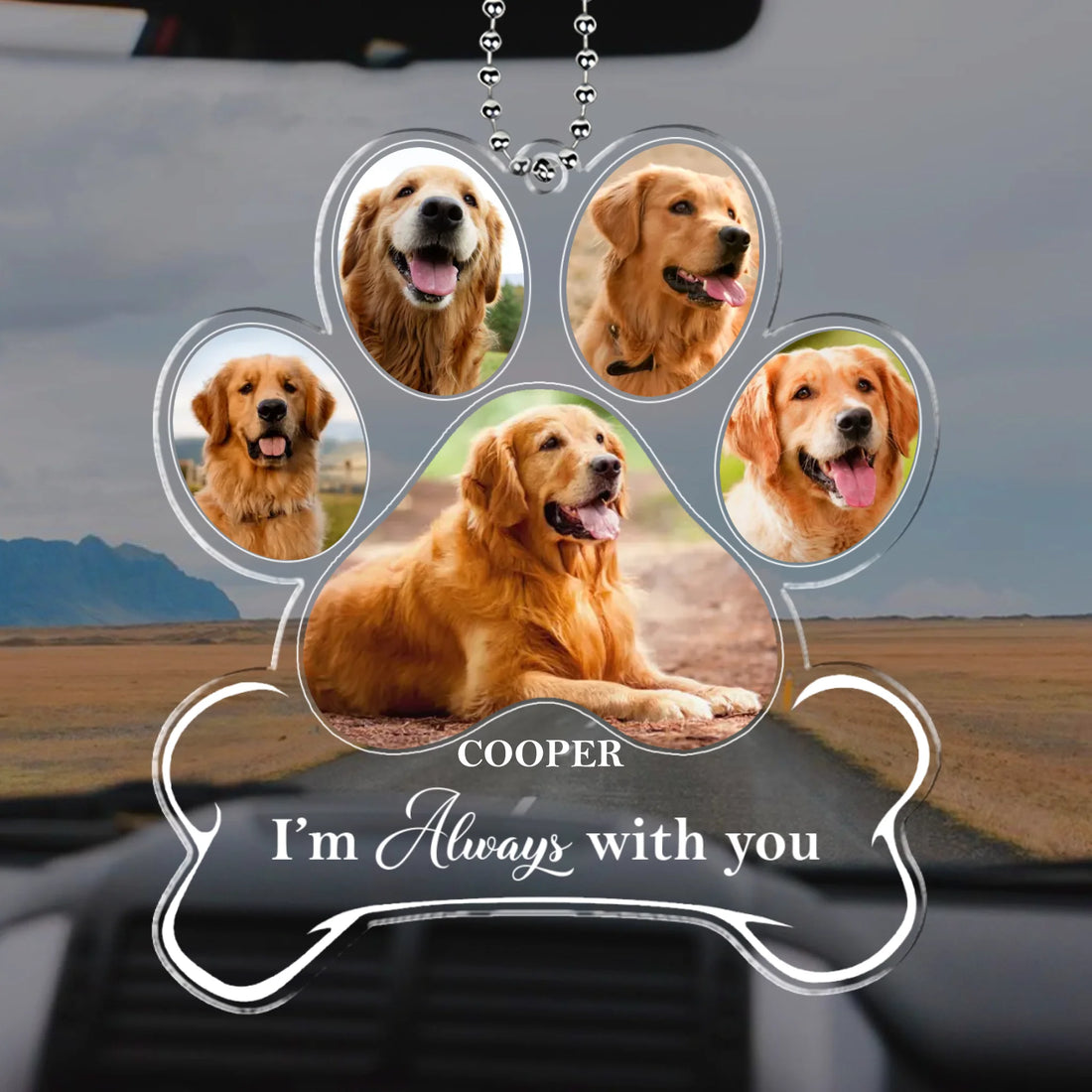 Always With You - Personalized Car Plastic Hanging Ornament