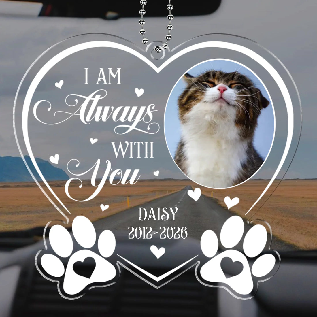 Always With You - Personalized Car Plastic Hanging Ornament