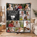 Custom memorial photo blanket with multiple family photos