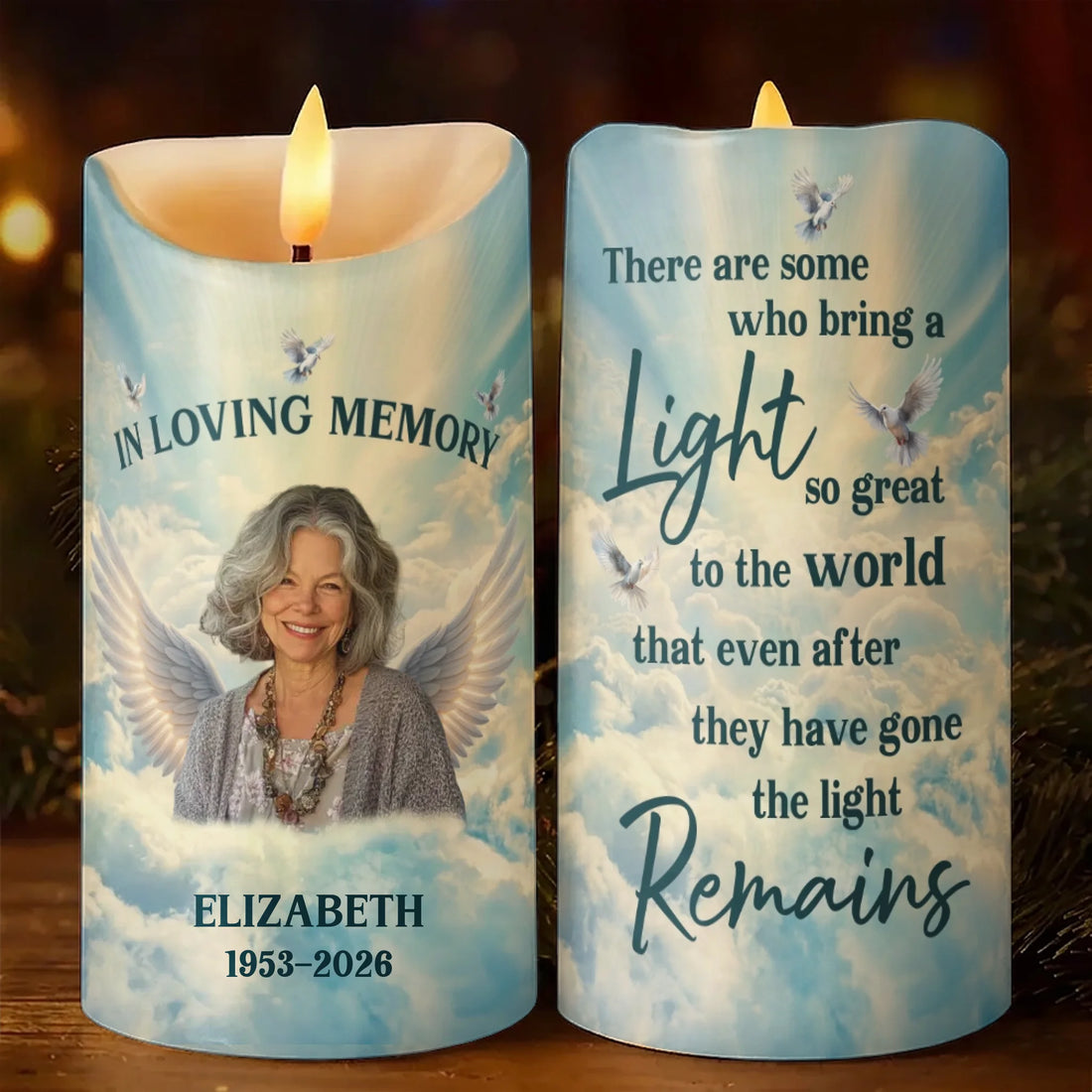 In Loving Memory - Personalized Memorial Led Candle