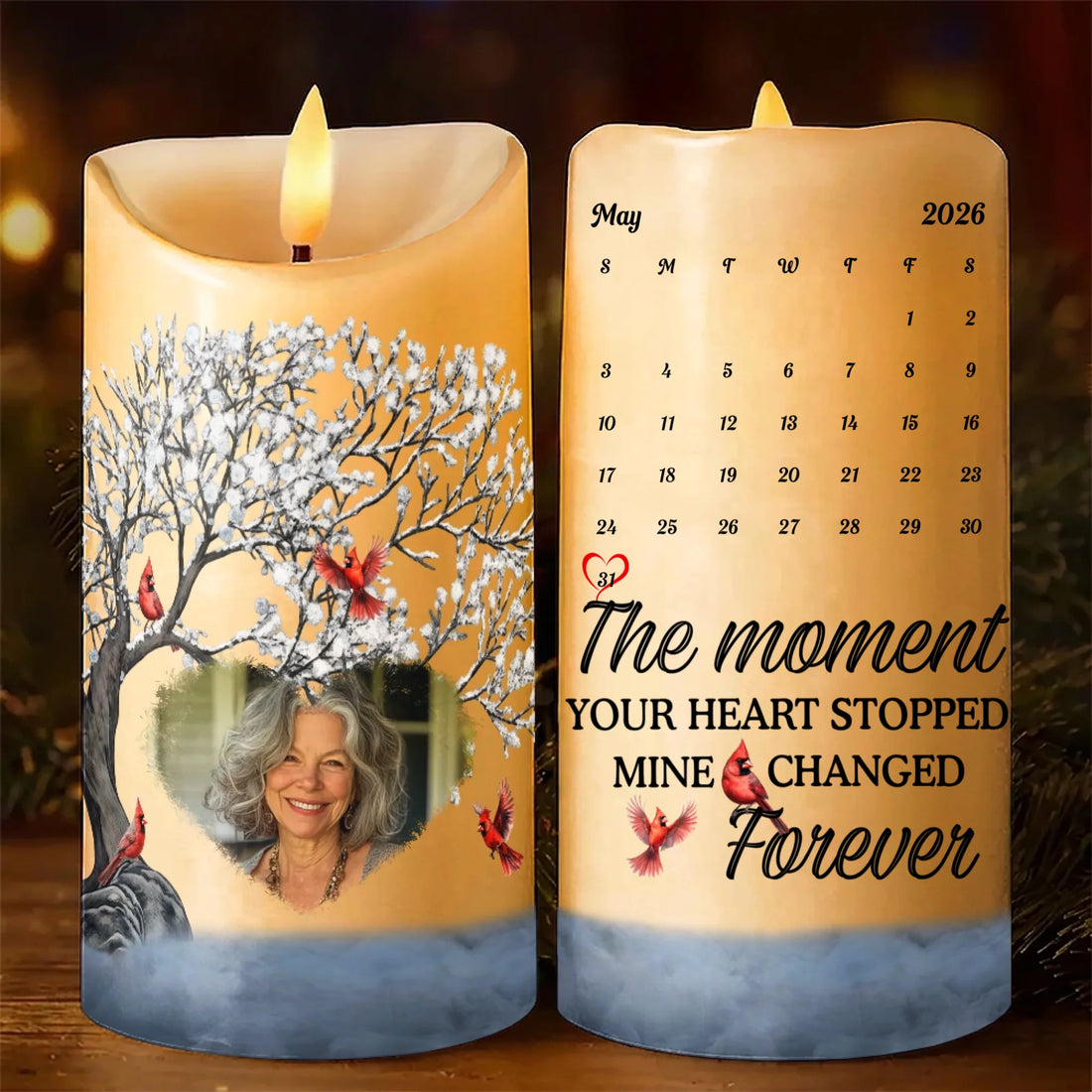 Your Heart Stopped - Personalized Memorial Led Candle