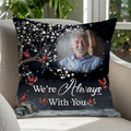 Personalized memorial throw pillow with custom photo remembrance design